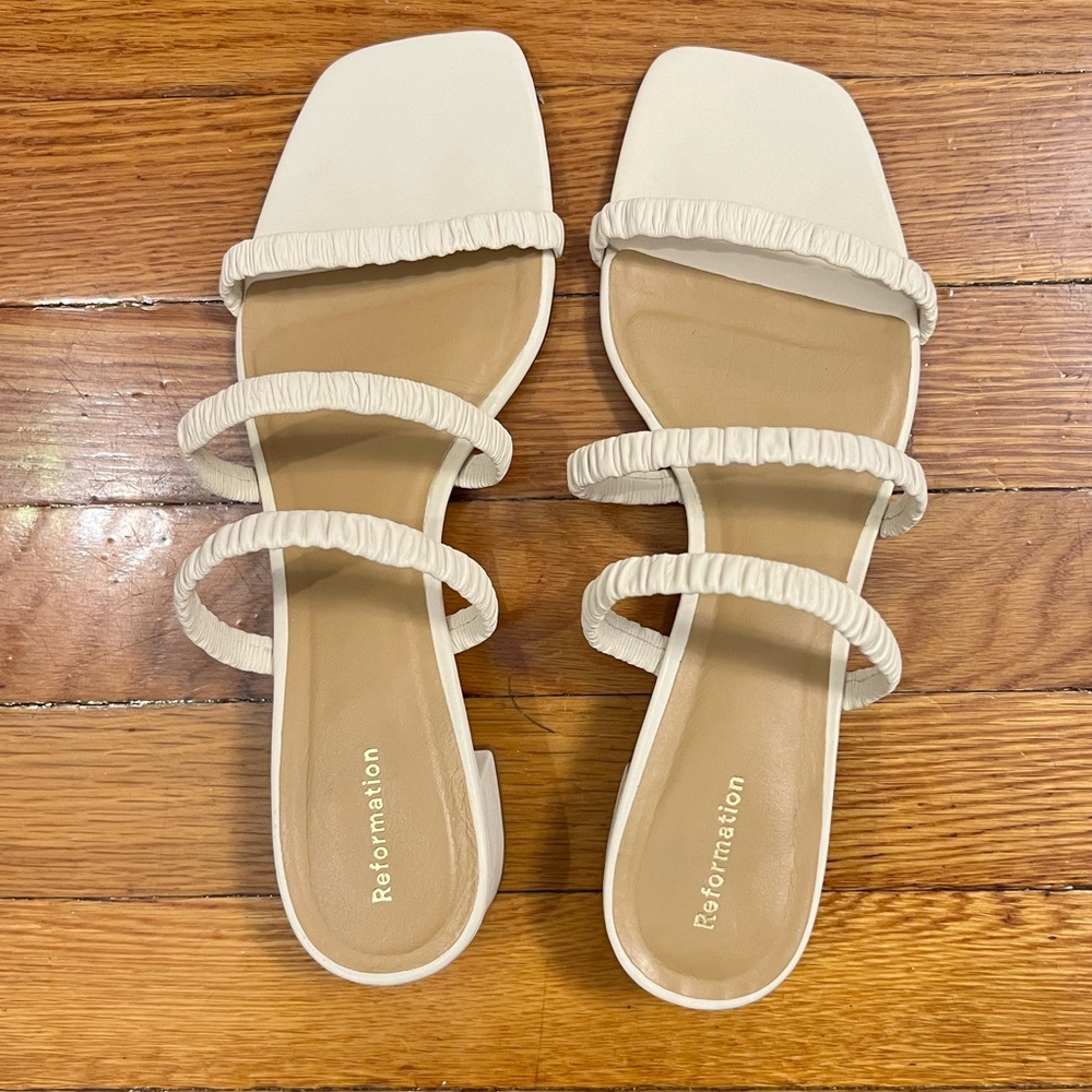 Assunta Strappy Block Heel Mule - Almond 8.5